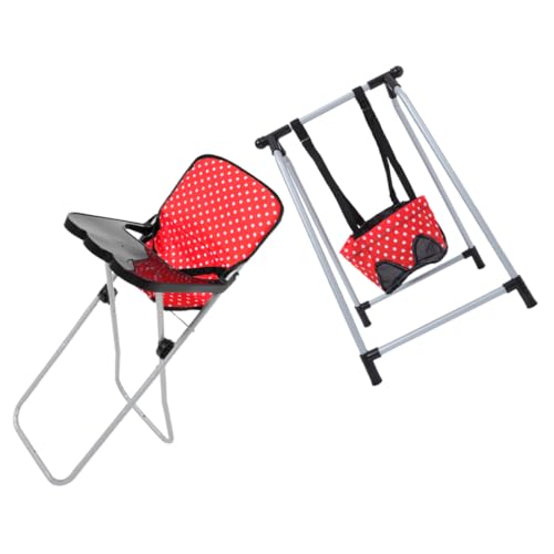 SOPOTUTU 2 Stück Puppenzubehör Zubehör Für Babypuppen Babydoll-zubehör Für Kleinkinder Hochstuhl Für Babypuppe Puppenwagen Hochstuhl Für Puppen Hochstühle Für Babypuppen Stoff Rot von SOPOTUTU