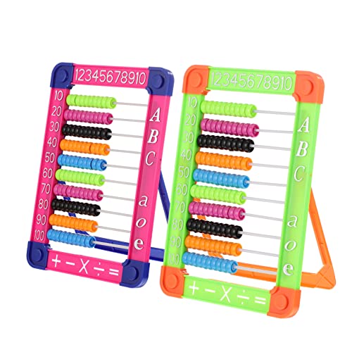 SOPOTUTU 2 Stück Rechenrahmen Lernspielzeug mit Basis für Frühkindliche Mathematik Abacus Bunten Farben für Kindergarten und Grundschule Zufällige Farbe Zufällige Farbe von SOPOTUTU