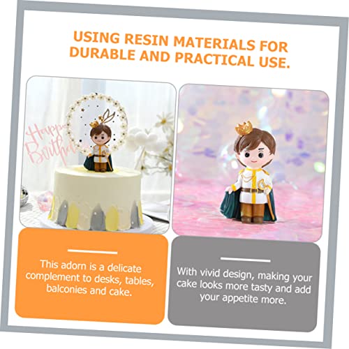 SOPOTUTU 2 Stück Resin Prinzessin und Prinz Tortendeko Leichte Geburtstags Cake Topper Figuren Kompakte Partydeko für Kindergeburtstag und Tischdekoration von SOPOTUTU