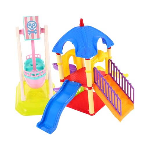 SOPOTUTU 2 Stück Schiebespielzeug Piratenschiff Puppenhaus-Ornamente Modelle Von Kinderspielplätzen Spielplatz- Spielendes Spielplatzmodell Miniatur-spielplatzmodelle Plastik von SOPOTUTU