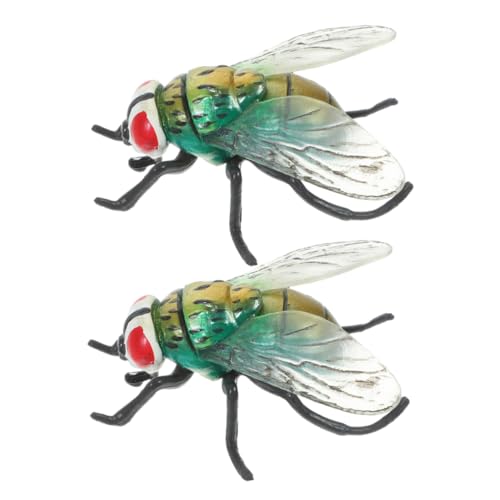 SOPOTUTU 2 Stück Simulationsfliegenmodell Fliegeninsektenspielzeug Halloween Dekoration gartenaccessoires Insektenmodell Spielzeugfiguren gefälschte Fehler realistische Fehler Plastik von SOPOTUTU