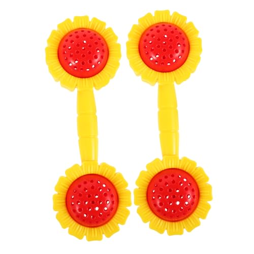 SOPOTUTU 2 Stück Sonnenblumenhanteln Rasseln Plastik von SOPOTUTU