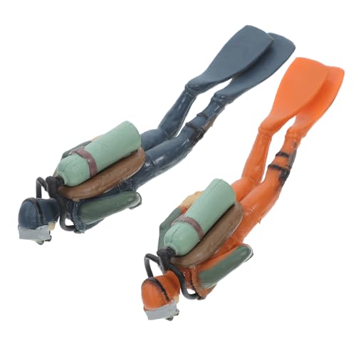 SOPOTUTU 2 Stück Teiliges Aquarium Taucher Modell Schwimmende Miniatur Deko Figur Langlebige Kunststoff Taucherfigur für Fischbecken Realistische Unterwasser Dekoration ohne von SOPOTUTU