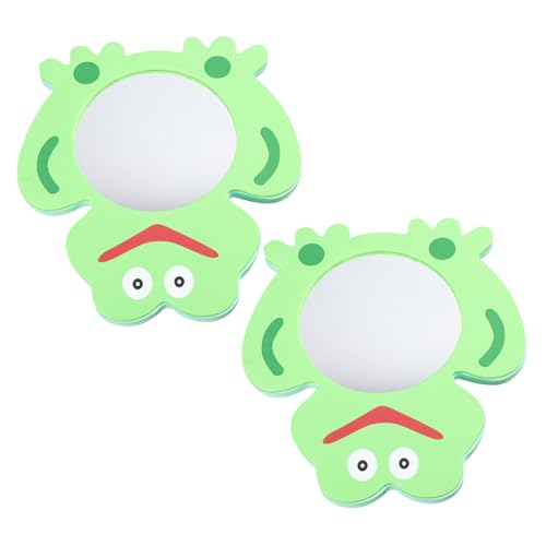 SOPOTUTU 2 Stück Teiliges Badespielzeug Cartoon Bade Spiegel aus Eva Sicher Glatte Oberfläche Schadstofffrei Grüne Frosch Motive für Junge Mädchen und Kleinkinder Badespaß von SOPOTUTU