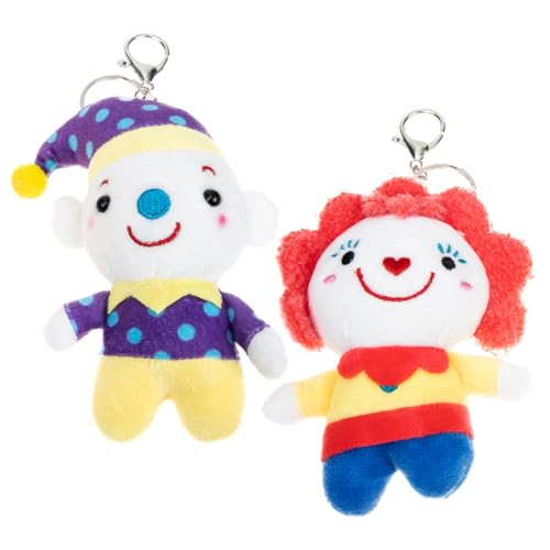 SOPOTUTU 2 Stück Teiliges Clown Schlüsselanhänger Plüschpuppe Weiche Stofftier Anhänger Lustige Taschen und Schlüsseldeko Vielseitig Geeignet von SOPOTUTU