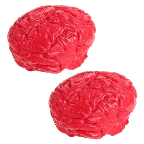 SOPOTUTU 2 Stück Teiliges Halloween Deko Fake Human Brains Realistische Horror Requisiten für Gruselige Party Atmosphäre Lebensnahe Nachbildung für Haunted House Wohnzimmer Schlafzimmer von SOPOTUTU