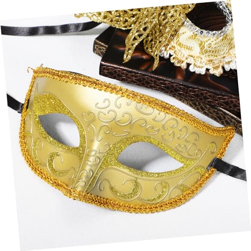 SOPOTUTU 2 Stück Teiliges Masken Damen Karneval Halbgesichts Masken Vintage Design mit Glitzereffekt Leichtes Plastik Verstellbar für Maskerade Halloween Party Kostüm von SOPOTUTU