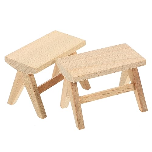 SOPOTUTU 2 Stück Teiliges Miniatur Holz Hocker Puppenhaus Zubehör Mini Hocker Möbel für Kinderzimmer Micro Szene Dekoration Geschenkidee Kreativ SOPOTUTU 2 Stück Teiliges Miniatur Holz Hocker Puppenhaus Zubehör Mini Hocker Möbel für Kinderzimmer Micro Szene Dekoration Geschenkidee Kreativ von SOPOTUTU