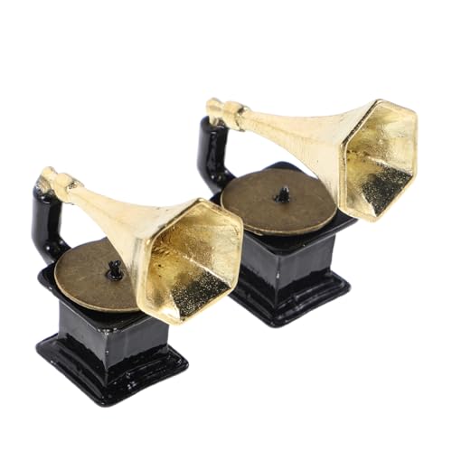 SOPOTUTU 2 Stück Teiliges Miniatur Metall Retro Vintage Mini Plattenspieler Figurine Detaillierte Miniatur für Puppenhaus-dekor Musikinstrument Zubehör Platzsparend und Sammlerqualität SOPOTUTU 2 Stück Teiliges Miniatur Metall Retro Vintage Mini Plattenspieler Figurine Detaillierte Miniatur für Puppenhaus-dekor Musikinstrument Zubehör Platzsparend und Sammlerqualität von SOPOTUTU