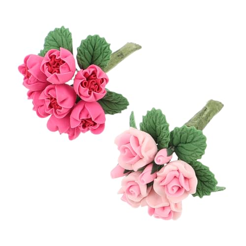 SOPOTUTU 2 Stück Teiliges Miniatur Puppenhaus Blumenarrangement aus Widerstandsfähigem Harz Kompakt und Tragbar Realistisch Gestaltete Künstliche Blumen für Puppenhaus Dekoration und DIY von SOPOTUTU