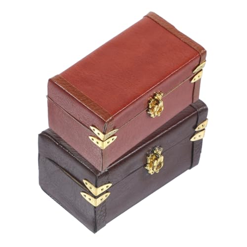 SOPOTUTU 2 Stück Teiliges Miniatur Vintage PU Koffer Mini Reisegepäck Modell für Puppenhaus Detailreiches Puppenzubehör in Rotbraun und Dunkelbraun Dekoration SOPOTUTU 2 Stück Teiliges Miniatur Vintage PU Koffer Mini Reisegepäck Modell für Puppenhaus Detailreiches Puppenzubehör in Rotbraun und Dunkelbraun Dekoration von SOPOTUTU
