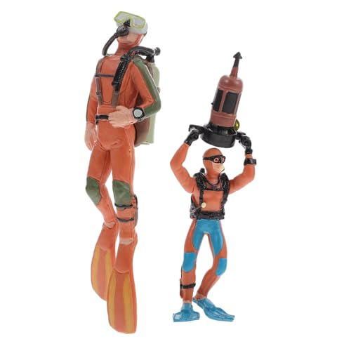 SOPOTUTU 2 Stück Teiliges PVC Taucher Modell Unterwasser Forscher und Szene Dekoration Geschenk für Aquarium Landschaft von SOPOTUTU