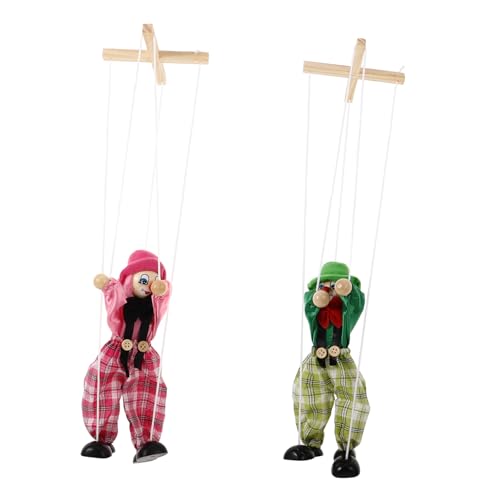 SOPOTUTU 2 Stück Teiliges Piraten Marionetten aus Holz mit Ziehschnur Interaktives Puppentheater für Erwachsene Farbenfrohe Handpolierte Figuren Kreativität und Fingerfertigkeit von SOPOTUTU