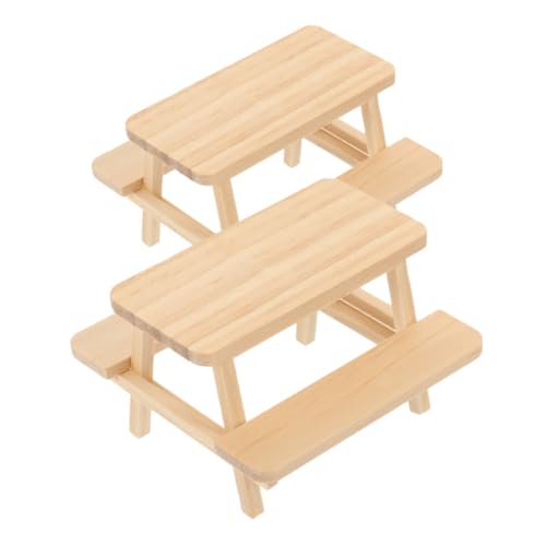 SOPOTUTU 2 Stück Teiliges Puppenhausmöbel aus Holz und Stuhl für Puppenhaus Dekoration und DIY Projekte von SOPOTUTU
