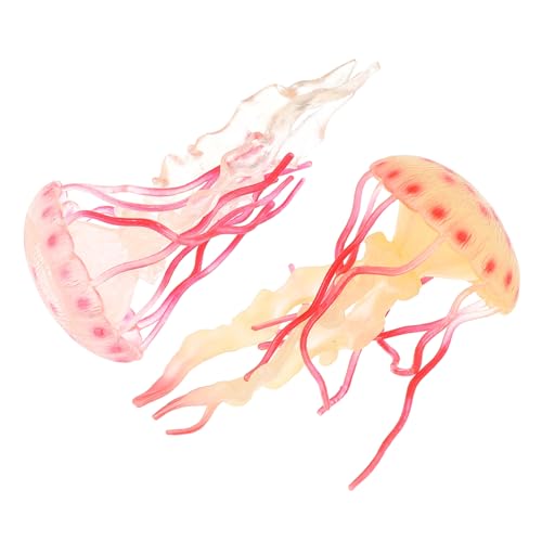 SOPOTUTU 2 Stück Teiliges Quallenmodell aus Langlebigem Kunststoff Realistische Meeres Tierfiguren für Kinderzimmer Dekoration und Frühe Kognitive Entwicklung von Vorschulkindern von SOPOTUTU