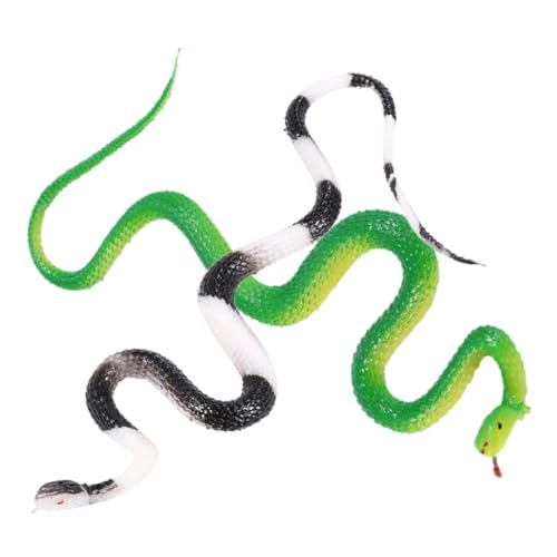 SOPOTUTU 2 Stück Teiliges Realistische Gummischlangen Simulation Tierfiguren mit Lebensechtem Design Flexible Weiche Schlangen als Deko und Lustige Scherzartikel für Garten Party und von SOPOTUTU