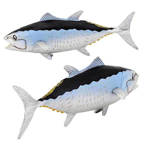 SOPOTUTU 2 Stück Thunfisch Modell Desktop Fisch Dekoration Fisch Bastelarbeiten Miniatur Fisch Statue Heimdekoration Kleine Fisch Dekoration Fisch Erkennungsmodell Fisch Ornament von SOPOTUTU