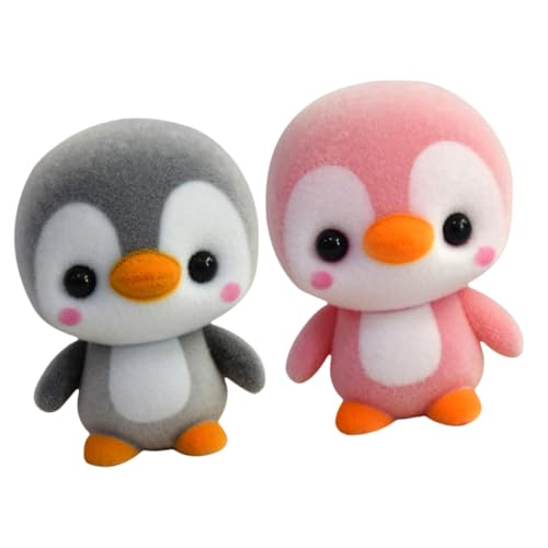 SOPOTUTU 2 Stück Weiche Plüsch Pinguin Puppen Kuscheltier Figuren und Rosa Niedliche Stofftiere für Auto Schreibtisch Sofa Dekoration Kinderfreundliche Sammlerfiguren von SOPOTUTU