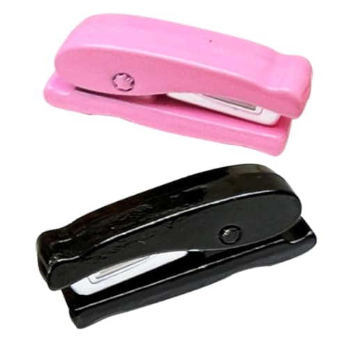 SOPOTUTU 2stücke Miniatur Heftgerät Modell Für Puppenhaus Deko Farbige Mini Stapler Für Kreative Szenen Einzigartiges Zubehör Für Spielzeug Und Rollenspiele Schwarz von SOPOTUTU