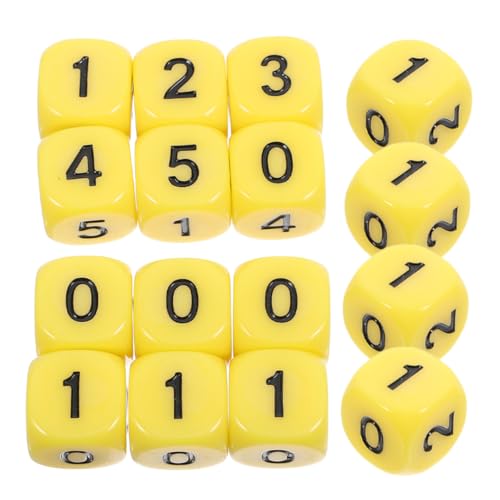 SOPOTUTU 20 Stück Mathematik Acryl Zahlenwürfel Seitig Runde Ecken mit Schwarzen für Lehrmittel und Partyspiele für Schule und Zuhause von SOPOTUTU