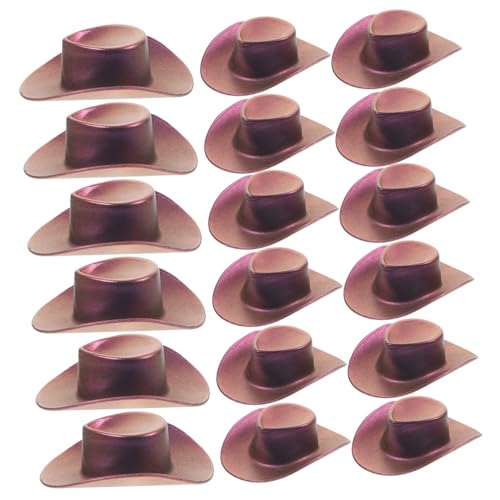 SOPOTUTU 20 Stück Mini Cowboyhut Cowboyhut Puppenhüte Puppen Cowgirlhüte Miniatur Cowboyhut Kinderhut Mädchen Winziger Hut Cowboyhüte Kleine Westernhüte Krempe Kunststoff von SOPOTUTU