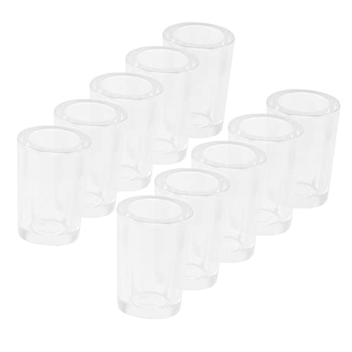 SOPOTUTU 20 Stück Mini Wasserbecher Modellzubehör Winzige Miniaturbecher Puppenhaus Weiße Getränkegläser Süße DIY Minibecher Kleine Becher Durchsichtiges Zubehör Größenklasse von SOPOTUTU