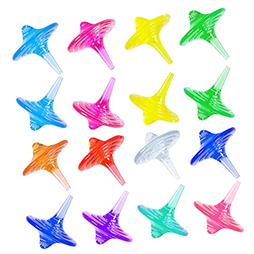 SOPOTUTU 20 Stück Teiliges Acryl Gyroskop Bunte Glitzernde Rotierende Tops für Drinnen und Draußen für Geburtstagsfeiern und Lernspiele von SOPOTUTU