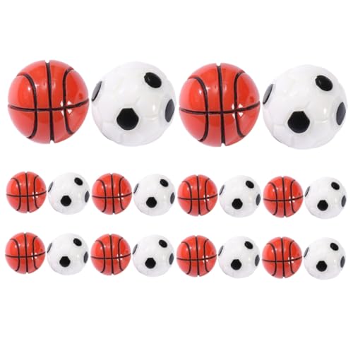 SOPOTUTU 20 Stück Teiliges Mini Fußball Basketball Set Langlebige Miniatur sportdeko Kleine Hausornamente Spielerisches Partyzubehör für DIY und Wohnraumgestaltung von SOPOTUTU