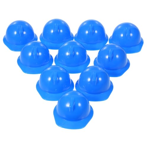 SOPOTUTU 20 Stück Teiliges Mini Sicherheitshelm aus Langlebigem Kunststoff Dekorative Mini Bauhelme für Puppen und Haustiere Wiederverwendbar Stabil als Party und Bastelzubehör in Blau von SOPOTUTU