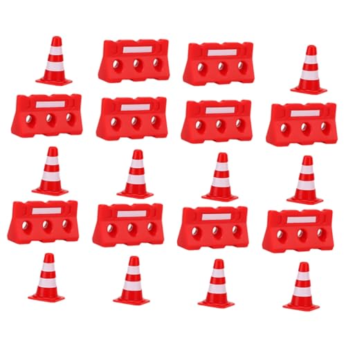 SOPOTUTU 20 Stück Teiliges Mini Verkehrszeichen und Leitkegel Realistische Straßensimulation Pädagogisches Verkehrsspielzeug für Fördert und Kognitive Entwicklung für und Spielstraßen von SOPOTUTU