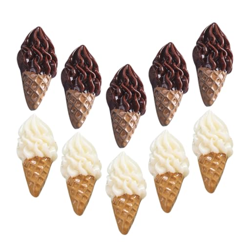 SOPOTUTU 20 Stück Teiliges Miniatur Eiscreme Resin Mini Lebensmittel DIY Charms für Puppenhaus Dekoration Realistische Eisdiele Accessoires Haltbar und Lebensecht für Handyhülle und von SOPOTUTU
