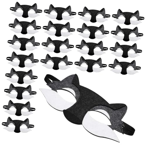 SOPOTUTU 20 Stück Teiliges Wolf Halbmaske aus Filz Realistische Cosplay Tiermaske für Halloween Fasching Maskenball Verstellbar mit Elastischem Band Geeignet für Jungen Mädchen SOPOTUTU 20 Stück Teiliges Wolf Halbmaske aus Filz Realistische Cosplay Tiermaske für Halloween Fasching Maskenball Verstellbar mit Elastischem Band Geeignet für Jungen Mädchen von SOPOTUTU