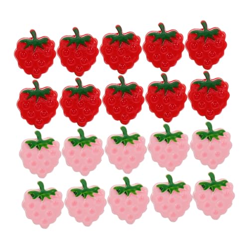 SOPOTUTU 20 Stücke Simulierte Erdbeere Cookies Erdbeere Decor Erdbeeren Charme Harz von SOPOTUTU