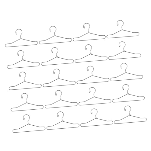 SOPOTUTU 20Stücke Mini Puppenkleiderbügel aus Metall Kleiderbügel für Puppen Robuste und Langlebige Puppenmantelhalter für Puppenhäuser und Miniaturpuppen von SOPOTUTU