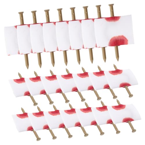 SOPOTUTU 22 Teiliges Fake Nail Through Finger Trick Geruchloses Halloween Party Requisit Wiederverwendbar Gruseliges Scherzspielzeug für Erwachsene Dekoration für Halloween und Horror von SOPOTUTU