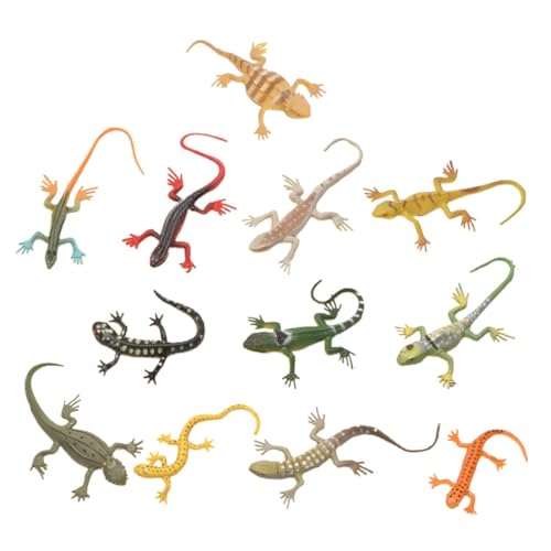 SOPOTUTU 24 Stück Teiliges Realistische Eidechsen Bunte Reptilien Modelle Pädagogisches Lernspielzeug und Party Deko für Halloween und April Fools Day von SOPOTUTU