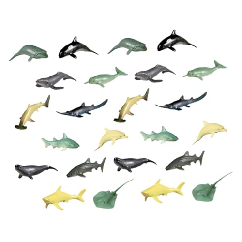 SOPOTUTU 24 Stück Teiliges Realistische Meeresbewohner Figuren aus PVC Robuste Fischmodelle für Aquarium Deko und Pädagogische Nutzung Kleine Tierfiguren als Dekorative Lernhilfe von SOPOTUTU