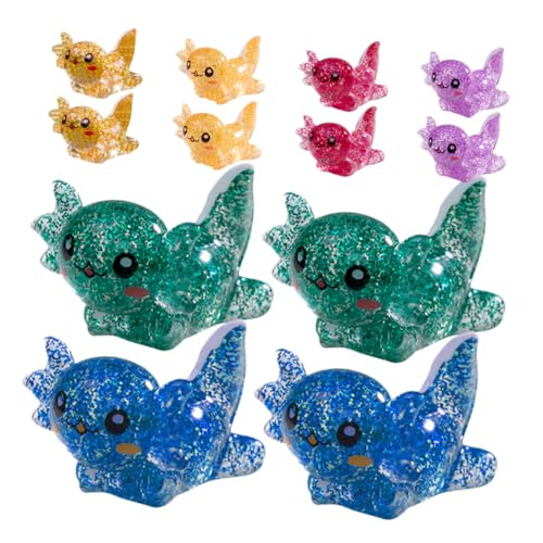 SOPOTUTU 24-Teiliges Set Mini-Salamander-Statue Ornament Zahlen Herstellung Zubehör Dekorationen Figuren für puppenhaus Garten Dekoration Figuren DIY Gartendekoration Harz Axolotl Harztiere von SOPOTUTU
