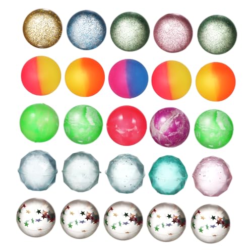 SOPOTUTU 25 Stück Spielzeugbälle Für Schwebend Weich Sensorisch Spielplatz Hüpfbälle Springen Zum Jonglieren Hüpfspielzeug Hüpfparty Spielpreise Karnevalspreise Gummi von SOPOTUTU