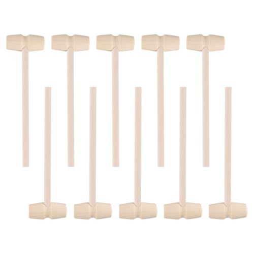 SOPOTUTU 25 Stück Teiliges Holzspielzeug Hammer Set für Mini klopfspielzeug aus Naturbelassenem Holz DIY Bemalbarer Hammer Geeignet für Muscheln und Kreatives Handwerksspielzeug von SOPOTUTU
