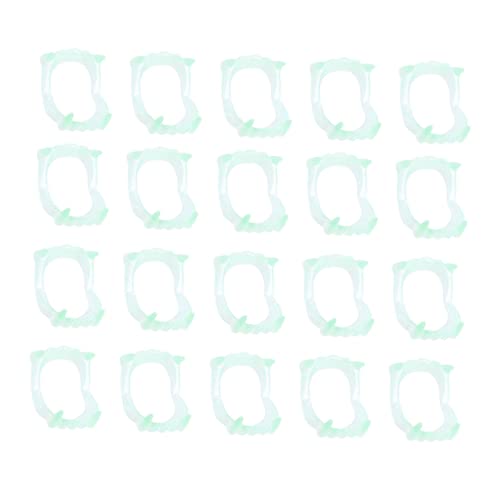 SOPOTUTU 25 Stück Teiliges Leuchtendes Horrorzahn für Halloween Fluoreszierende Vampirzähne aus Gruselige Party Requisite Geeignet für Halloween Kostüme und Horror Mottopartys von SOPOTUTU
