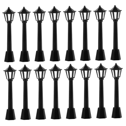 SOPOTUTU 25 Stück Teiliges Miniatur Straßenlaternenmodell mit Stabilem Stand Detailreiche Vintage Dekoration für Mini Häuser Puppenhäuser DIY Mikrolandschaften und Gartenaccessoires von SOPOTUTU