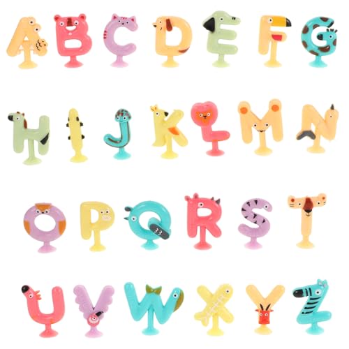 SOPOTUTU 26 Stück Teiliges Saugnapf mit Buchstaben und Tiermotiven Pädagogisches Lernspiel für Kleinkinder und Vorschulkinder Fördert Rechtschreibung und Hand Auge Koordination Sicher und von SOPOTUTU