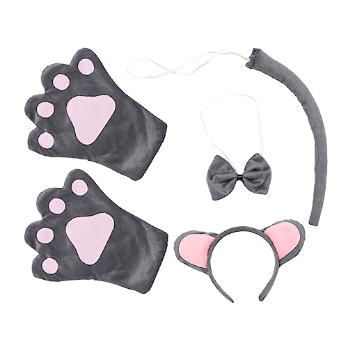 SOPOTUTU 2Sätze Mäusestirnband Set Teiliges Cosplay Tierkostüm Für Halloween Kreative Tierohren Haarschmuck Für Erwachsene Für Partys Und Fotoshootings von SOPOTUTU