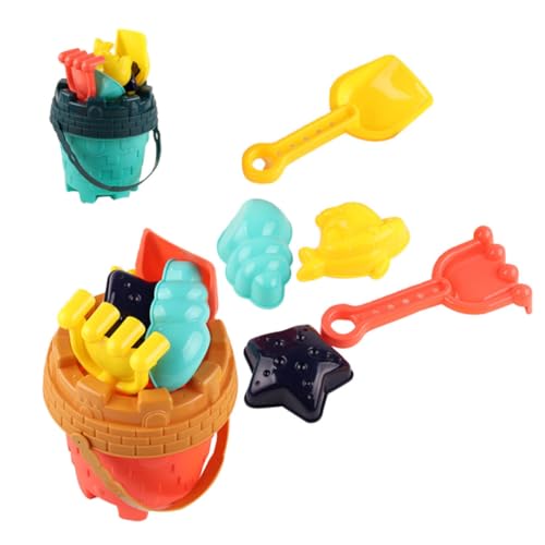 SOPOTUTU 2Sätze Total Strandsandspielzeugset mit Eimer für Strand Sandkasten und Park Farbenfrohes Design Perfektes für Jungen von SOPOTUTU