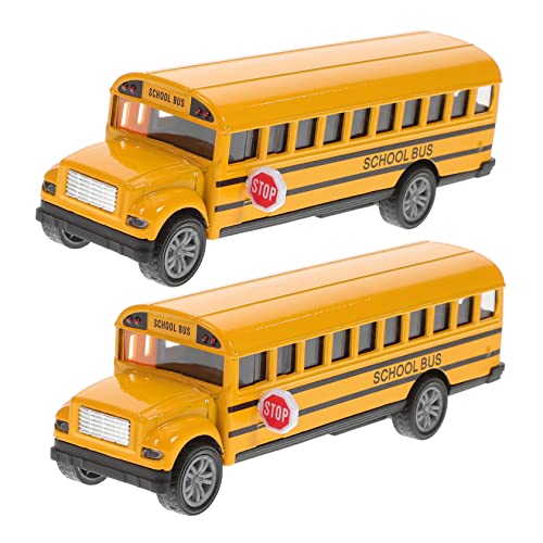 SOPOTUTU 2Stücke Schulbusspielzeug Für Rückziehspielzeug Mit Realistischen Funktionen Bewegliche Türen Und Stoppschild Robustes Design Für Imaginative Spielstunden von SOPOTUTU
