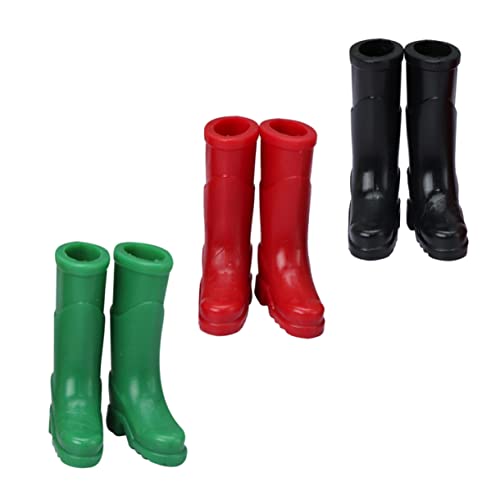 SOPOTUTU 3 Paare Regenstiefel für Puppenhäuser Dekorative Gummischuhe in Schwarz Rot und Grün Accessoires für Kleine Häuser und Spielzeughäuser SOPOTUTU 3 Paare Regenstiefel für Puppenhäuser Dekorative Gummischuhe in Schwarz Rot und Grün Accessoires für Kleine Häuser und Spielzeughäuser von SOPOTUTU