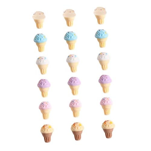 SOPOTUTU 3 Sätze Eiscreme Modell Teiliges Mini Eiscone Deko für Puppenhaus aus Sicherem Resin für Kinderzimmer und Kreative Spielideen Bunten Farben Transparent von SOPOTUTU