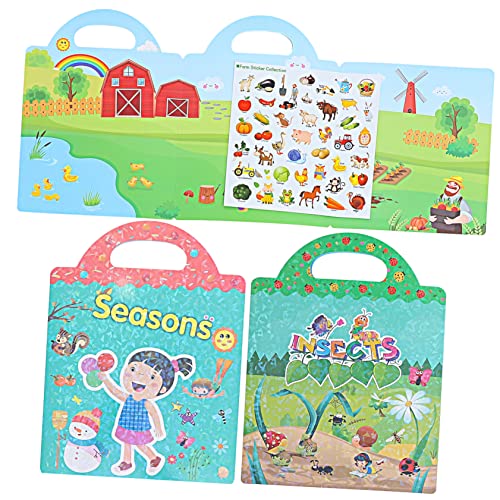 SOPOTUTU 3 Sätze Lernspiel Stickerbuch Wiederverwendbare Aufkleber für Vorschulkinder Kreatives Konzentration und Bildung Szenen zu Insekten und Jahreszeiten SOPOTUTU 3 Sätze Lernspiel Stickerbuch Wiederverwendbare Aufkleber für Vorschulkinder Kreatives Konzentration und Bildung Szenen zu Insekten und Jahreszeiten von SOPOTUTU