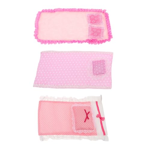 SOPOTUTU 3 Sätze Maßstab Weiche Mini Bettlaken Kissen Für Mini Dollhouse Schlafzimmer Zubehör Gemütliche von SOPOTUTU